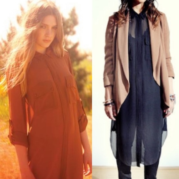 Aritzia Wilfred Baye Sheer Silk Tunic Dress - Picture 2 of 6